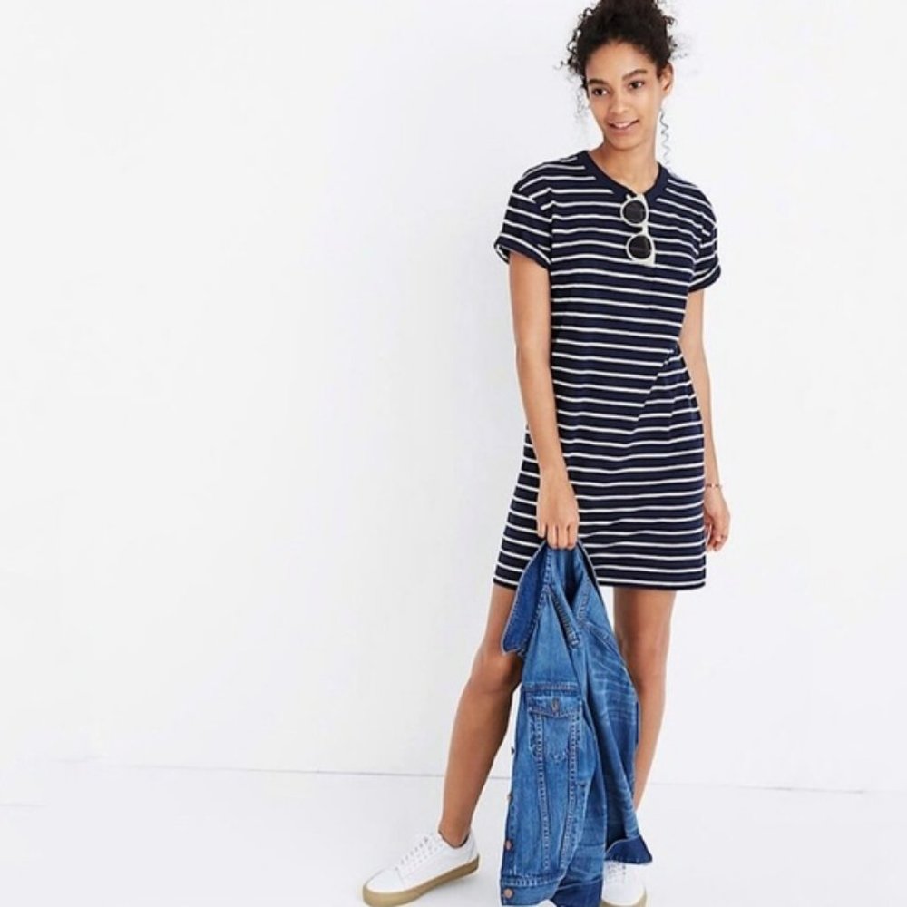 Madewell strip Tshirt dress